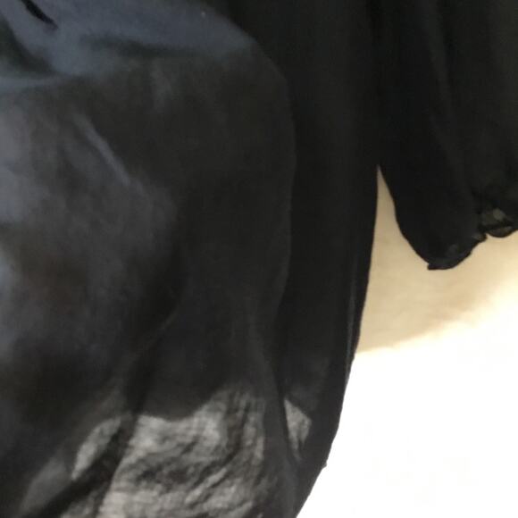 LOFT Navy Sheer Peasant Blouse - Picture 8 of 16